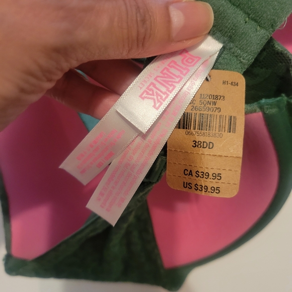 Victoria's Secret Green Textured Animal Print Underwire Bra Sexy Girly Lingerie - Picture 5 of 9